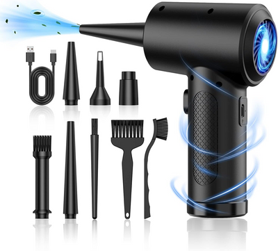 Electric Air Duster 51000RPM Brushless Cordless Compressed Cleaner Dust Air Blower Gun for PC Computer Keyboard Air Duster Gun