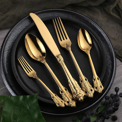 Ducal Gold Stainless Steel Cutlery Set – Elegant Silhouette Design