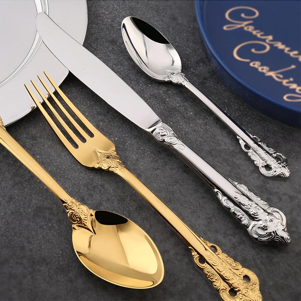 Ducal Gold Stainless Steel Cutlery Set – Elegant Silhouette Design